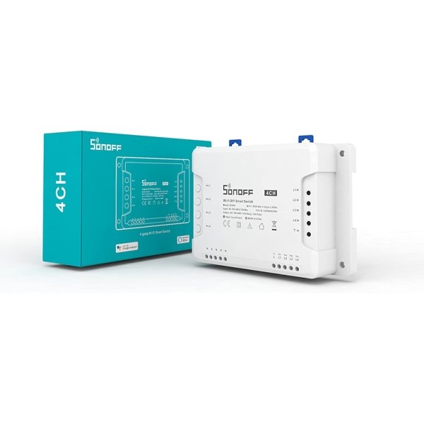 SONOFF 4CHR3 4 Channel WiFi Smart Switch, Smart Switch Works with Alexa, Google Home, Inching Self-Locking Interlock, Time Function
