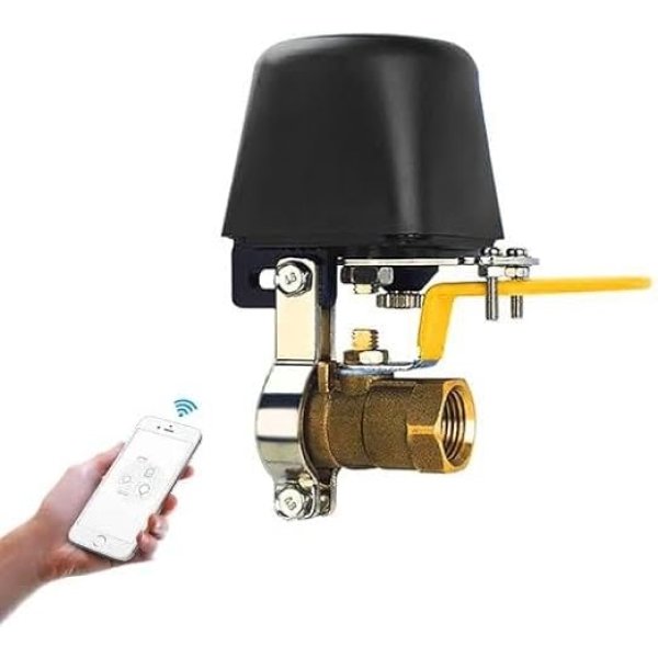 Smart Water/Gas Valve Tuya Wifi Water Gas Valve Smart Faucet Controller App and Voice Control No Hub Required