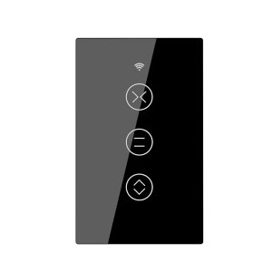 Tuya WiFi Curtains Switch, Shutter Switch, Single Smart Roller Shutter Electric Motor Controller, Works With Tuya App, Smart Life App, Alexa, Google Home (Avatto) - Black