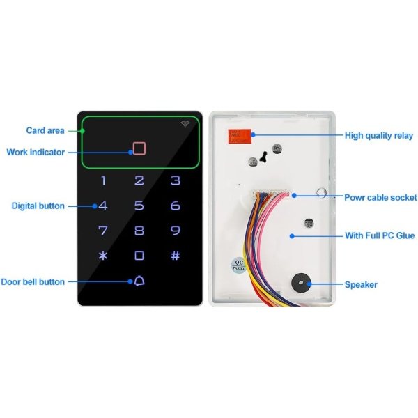 FusyTuly WiFi Tuya RFID Access Control Keypad Wireless IP68 Waterproof Access Controller Keyboard WG26/34 Phone APP Password Unlock System+ 10pcs Keyfobs - Image 9