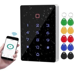 FusyTuly WiFi Tuya RFID Access Control Keypad Wireless IP68 Waterproof Access Controller Keyboard WG26/34 Phone APP Password Unlock System+ 10pcs Keyfobs