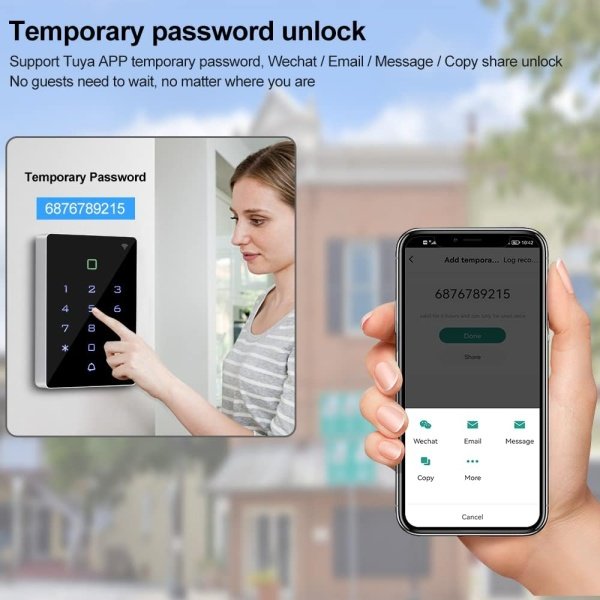 FusyTuly WiFi Tuya RFID Access Control Keypad Wireless IP68 Waterproof Access Controller Keyboard WG26/34 Phone APP Password Unlock System+ 10pcs Keyfobs - Image 6